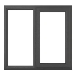 Crystal Right-Hand Opening Double-Glazed Casement Anthracite Grey UPVC Window 905 X 965mm