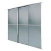 Spacepro Minimalist 3-Door Sliding Wardrobe Door Kit Silver Frame Grey Tinted Mirror Panel 2718 X 2260mm -ClearAmber shop 106GP P