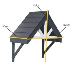 Greenhurst Deluxe Door Canopy Grey 1320 X 630 X 1260mm -ClearAmber shop 112RT A2