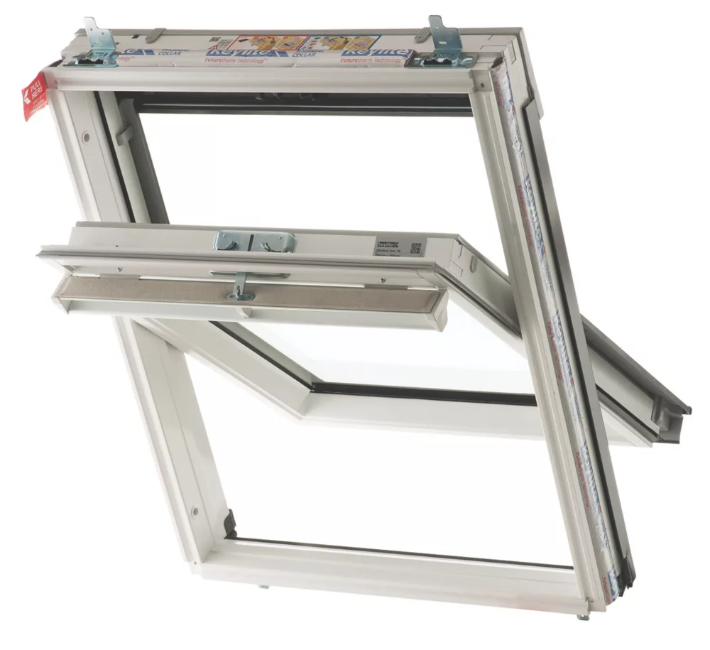 Keylite Manual Centre-Pivot White Painted Timber Roof Window Clear 550 X 980mm 4 Keylite Manual Centre-Pivot White Painted Timber Roof Window Clear 550 X 980mm - Image 2