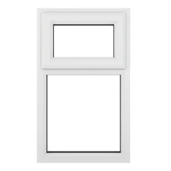 Crystal Top Opening Double-Glazed Casement White UPVC Window 610 X 1040mm