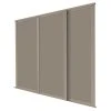 Spacepro Shaker 3-Door Sliding Wardrobe Door Kit Stone Grey Frame Stone Grey Panel 1680 X 2260mm -ClearAmber shop 123GK P