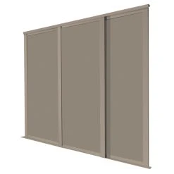 Spacepro Shaker 3-Door Sliding Wardrobe Door Kit Stone Grey Frame Stone Grey Panel 1680 X 2260mm