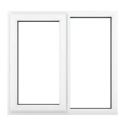 Crystal Left-Hand Opening Double-Glazed Casement White UPVC Window 1190 X 1190mm