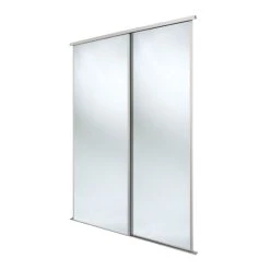 Spacepro Classic 2-Door Sliding Wardrobe Door Kit Cashmere Frame Mirror Panel 1793 X 2260mm