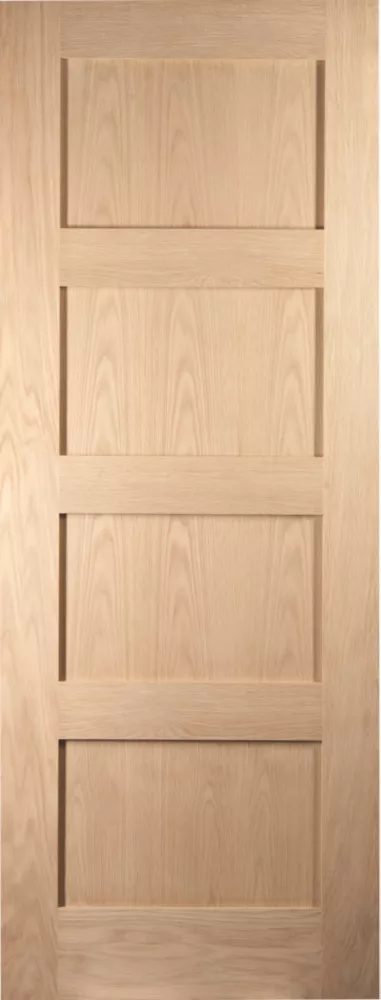 Jeld-Wen Unfinished Oak Veneer Wooden 4-Panel Shaker Internal Fire Door 2040 X 826mm 3 Jeld-Wen Unfinished Oak Veneer Wooden 4-Panel Shaker Internal Fire Door 2040 X 826mm