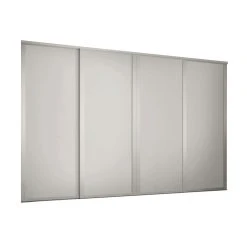 Spacepro 4-Door Sliding Wardrobe Door Kit Dove Grey Frame Dove Grey Panel 2290 X 2260mm -ClearAmber shop 130KF A1