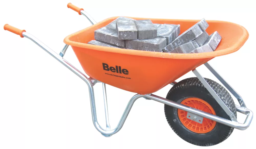 Belle Group Warrior Pneumatic Wheels HDPE Wheelbarrow Silver/Orange 100Ltr 4 Belle Group Warrior Pneumatic Wheels HDPE Wheelbarrow Silver/Orange 100Ltr - Image 2
