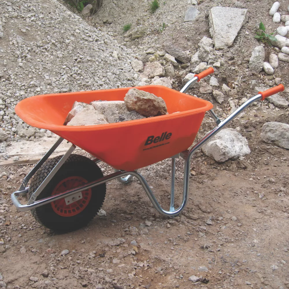 Belle Group Warrior Pneumatic Wheels HDPE Wheelbarrow Silver/Orange 100Ltr 7 Belle Group Warrior Pneumatic Wheels HDPE Wheelbarrow Silver/Orange 100Ltr - Image 5