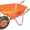 Belle Group Warrior Pneumatic Wheels HDPE Wheelbarrow Silver/Orange 100Ltr -ClearAmber shop 13181 P