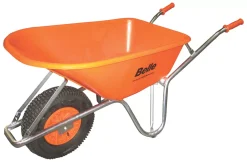 ClearAmber shop 14 Belle Group Warrior Pneumatic Wheels HDPE Wheelbarrow Silver/Orange 100Ltr