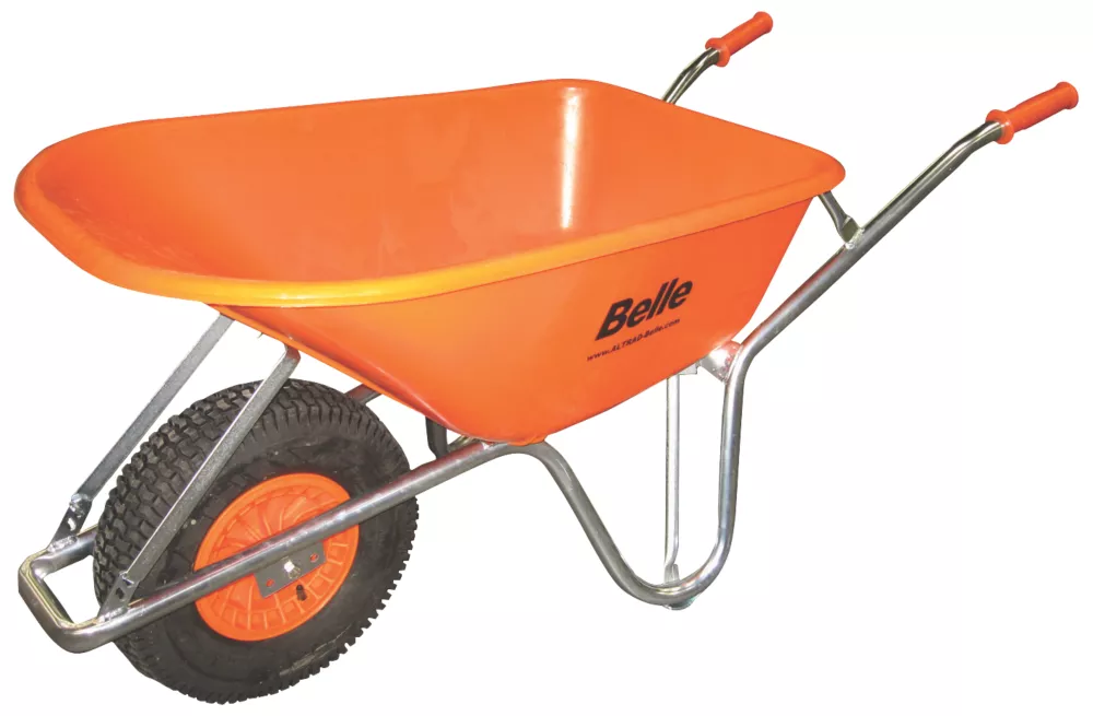 Belle Group Warrior Pneumatic Wheels HDPE Wheelbarrow Silver/Orange 100Ltr 3 Belle Group Warrior Pneumatic Wheels HDPE Wheelbarrow Silver/Orange 100Ltr