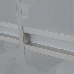 Spacepro Minimalist 3-Door Sliding Wardrobe Door Kit Silver Frame Grey Glass Panel 2262 X 2260mm -ClearAmber shop 132GP A2