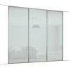 Spacepro Classic 3-Door Sliding Wardrobe Door Kit Silver Frame Arctic White Panel 1760 X 2260mm -ClearAmber shop 142GK P