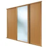 Spacepro Shaker 3-Door Sliding Wardrobe Doors Oak Frame Oak / Mirror Panel 2136 X 2260mm -ClearAmber shop 1465F P