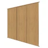 Spacepro Classic 3-Door Sliding Wardrobe Door Kit Oak Frame Oak Panel 2672 X 2260mm -ClearAmber shop 155GK P