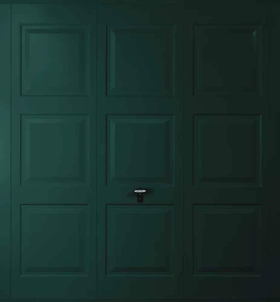 Gliderol Georgian 8' X 6' 6" Non-Insulated Frameless Steel Up & Over Garage Door Moss Green 3 Gliderol Georgian 8' X 6' 6" Non-Insulated Frameless Steel Up & Over Garage Door Moss Green