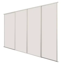 Spacepro Classic 4-Door Sliding Wardrobe Door Kit Cashmere Frame Cashmere Panel 2370 X 2260mm