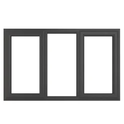 Crystal Left & Right-Hand Opening Double-Glazed Casement Anthracite Grey UPVC Window 1770 X 965mm