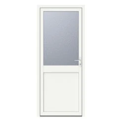 Crystal 1-Panel 1-Light Left-Hand Opening White Aluminium Back Door 2090 X 840mm