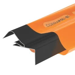 Corrapol-BT Rock N Lock Aluminium Rigid Side Flashing Black 125 X 97mm X 6m