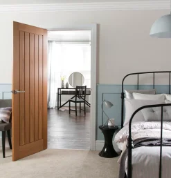 Jeld-Wen Oregon Unfinished Oak Veneer Wooden Cottage Internal Fire Door 1981 X 686mm