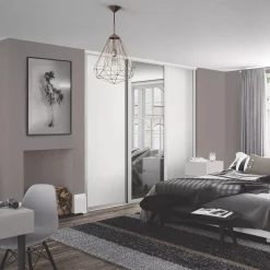 Spacepro 3-Door Sliding Wardrobe Door Kit White Frame White / Mirror Panel 2592 X 2260mm