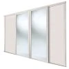 Spacepro Shaker 4-Door Sliding Wardrobe Door Kit Cashmere Frame Cashmere / Mirror Panel 2290 X 2260mm -ClearAmber shop 223GP P
