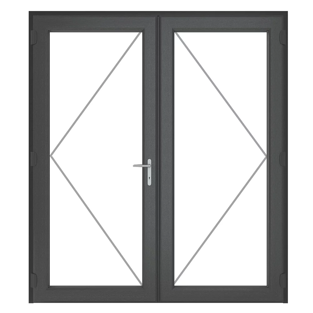 Crystal Anthracite Grey UPVC French Door Set 2055 X 1790mm 4 Crystal Anthracite Grey UPVC French Door Set 2055 X 1790mm - Image 2