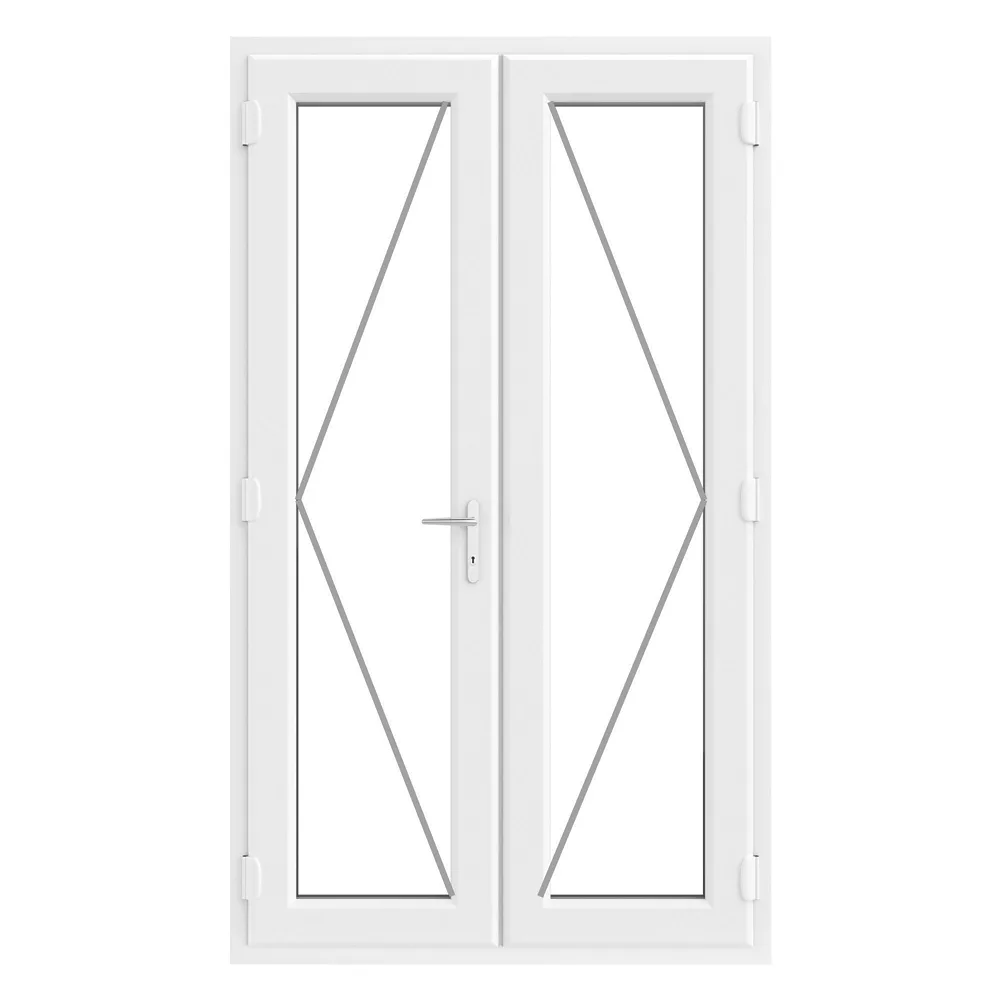 Crystal White UPVC French Door Set 2055 X 1290mm 4 Crystal White UPVC French Door Set 2055 X 1290mm - Image 2