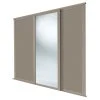 Spacepro Shaker 3-Door Sliding Wardrobe Door Kit Stone Grey Frame Stone Grey / Mirror Panel 1680 X 2260mm -ClearAmber shop 258GK P
