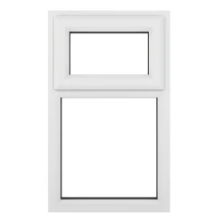 Crystal Top Opening Double-Glazed Casement White UPVC Window 610 X 820mm