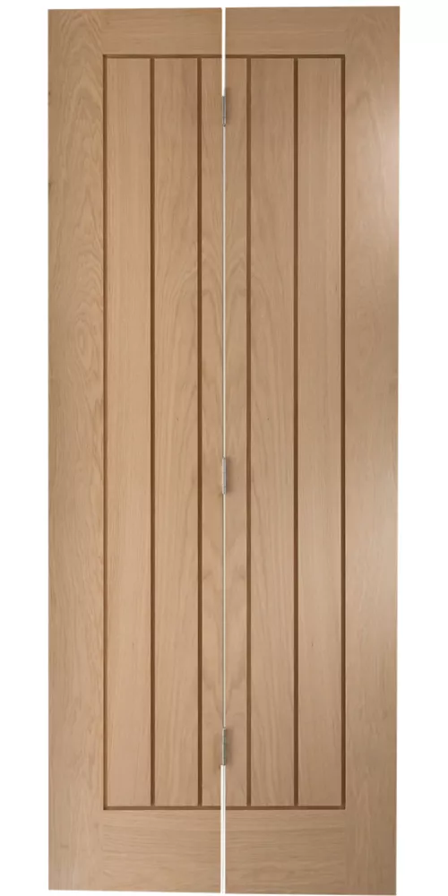 Jeld-Wen Unfinished Oak Wooden Cottage Internal Bi-Fold Door 1950 X 595mm 4 Jeld-Wen Unfinished Oak Wooden Cottage Internal Bi-Fold Door 1950 X 595mm - Image 2