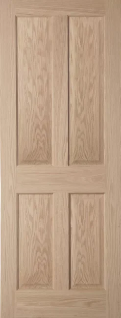 Jeld-Wen Oregon Unfinished Oak Veneer Wooden 4-Panel Internal Fire Door 1981 X 762mm
