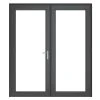 Crystal Anthracite Grey UPVC French Door Set 2090 X 1790mm -ClearAmber shop 289JP P