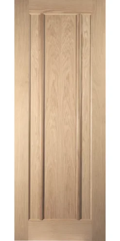 Jeld-Wen Worcester Unfinished Oak Veneer Wooden 3-Panel Internal Door 2040 X 726mm -ClearAmber shop 296JK A1