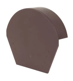 Glidevale Brown Universal Dry Verge Half Round Ridge Caps 2 Pack