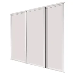 Spacepro Shaker 3-Door Sliding Wardrobe Door Kit Cashmere Frame Cashmere Panel 2136 X 2260mm
