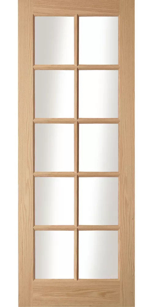 Jeld-Wen 10-Clear Light Unfinished Oak Veneer Wooden 10-Panel Internal Door 1981 X 610mm 4 Jeld-Wen 10-Clear Light Unfinished Oak Veneer Wooden 10-Panel Internal Door 1981 X 610mm - Image 2