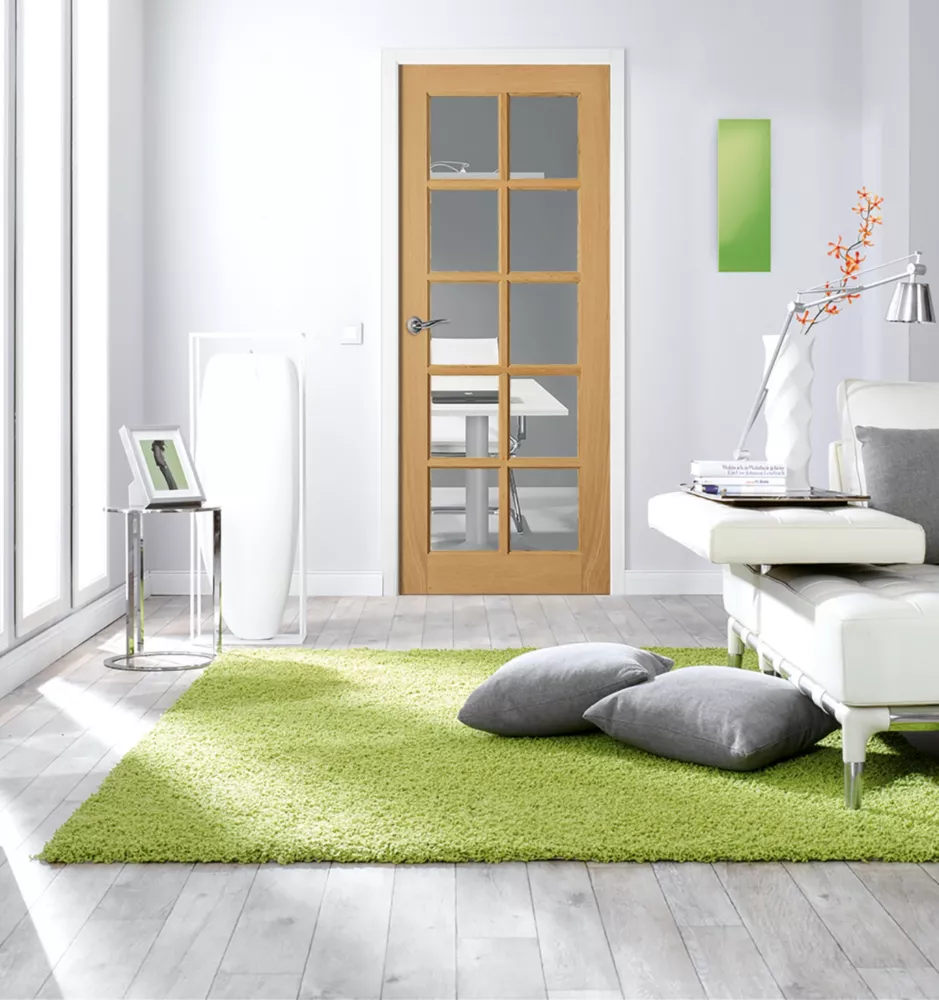 Jeld-Wen 10-Clear Light Unfinished Oak Veneer Wooden 10-Panel Internal Door 1981 X 610mm 3 Jeld-Wen 10-Clear Light Unfinished Oak Veneer Wooden 10-Panel Internal Door 1981 X 610mm