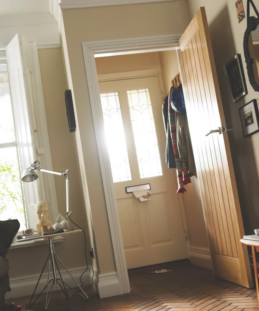 Jeld-Wen Unfinished Oak Veneer Wooden Cottage Internal Fire Door 1981 X 762mm 5 Jeld-Wen Unfinished Oak Veneer Wooden Cottage Internal Fire Door 1981 X 762mm - Image 3