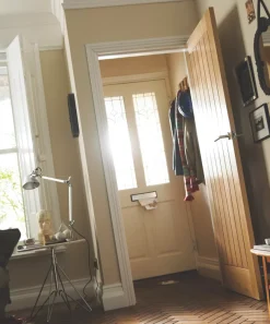 Jeld-Wen Oregon Unfinished Oak Veneer Wooden Cottage Internal Door 1981 X 686mm -ClearAmber shop 33960 A2