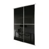 Spacepro Minimalist 3-Door Sliding Wardrobe Door Kit Silver Frame Mirror Panel 2718 X 2260mm -ClearAmber shop 341GP P