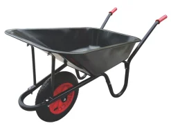Forge Steel W02 Pneumatic Wheels Wheelbarrow Black 85Ltr