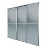 Spacepro Minimalist 3-Door Sliding Wardrobe Door Kit Silver Frame Grey Tinted Mirror Panel 1806 X 2260mm -ClearAmber shop 356GP P