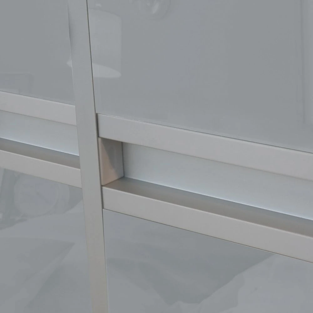 Spacepro Minimalist 4-Door Sliding Wardrobe Door Kit Silver Frame Grey Glass Panel 3024 X 2260mm 5 Spacepro Minimalist 4-Door Sliding Wardrobe Door Kit Silver Frame Grey Glass Panel 3024 X 2260mm - Image 3
