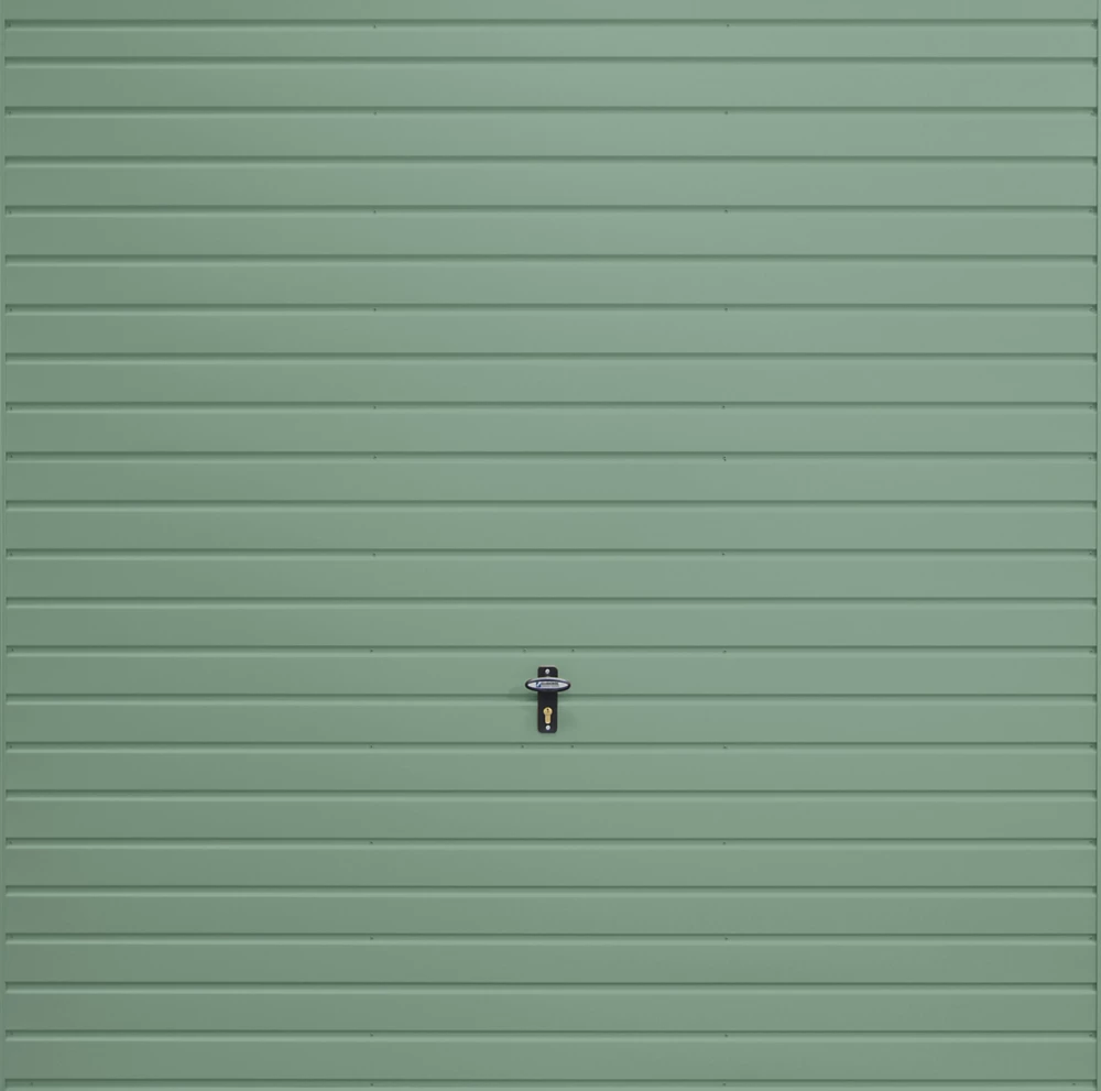 Gliderol Horizontal 7' 6" X 6' 6" Non-Insulated Frameless Steel Up & Over Garage Door Chartwell Green 3 Gliderol Horizontal 7' 6" X 6' 6" Non-Insulated Frameless Steel Up & Over Garage Door Chartwell Green