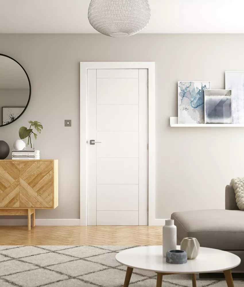 Jeld-Wen Primed White Wooden Ladder Internal Door 1981 X 762mm 3 Jeld-Wen Primed White Wooden Ladder Internal Door 1981 X 762mm