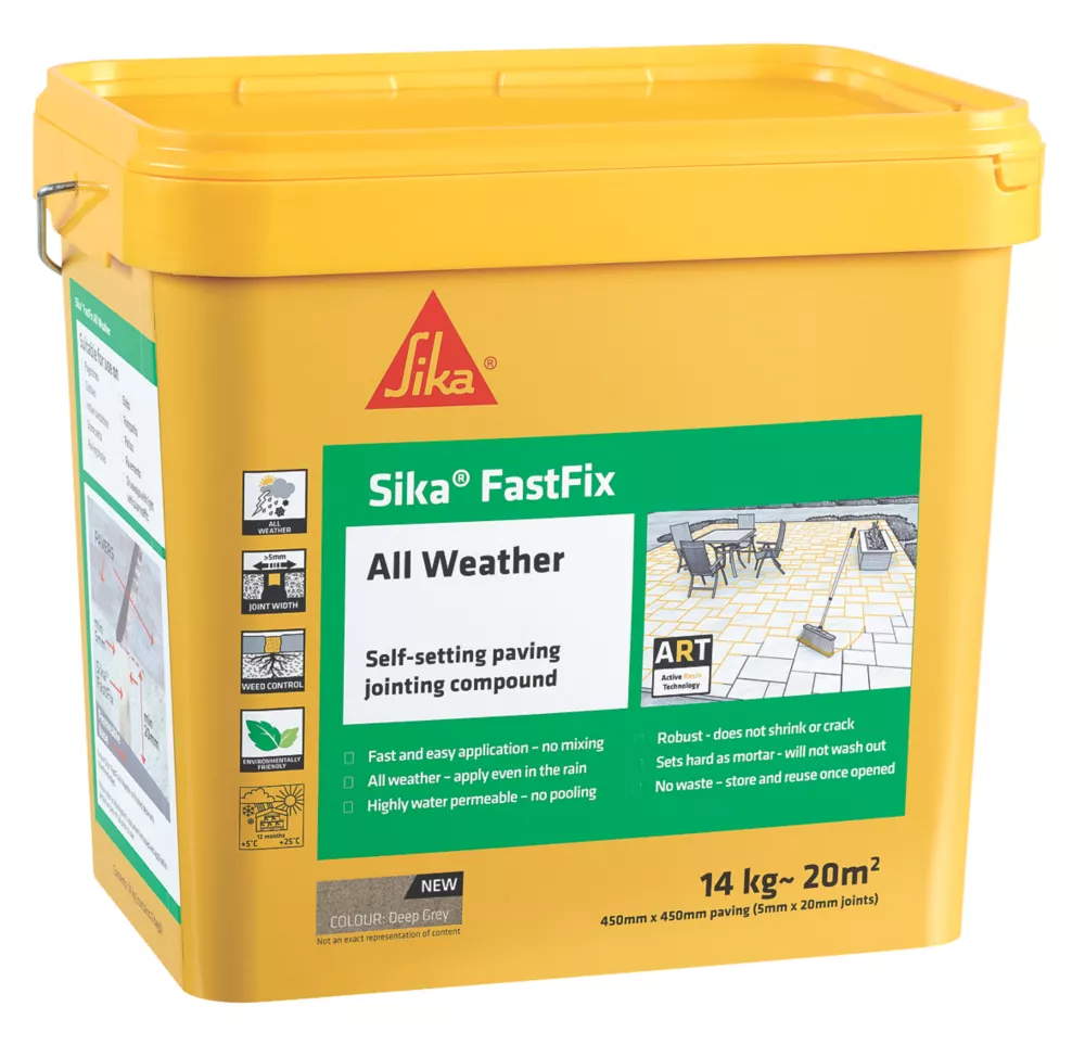 Sika Fastfix Self-Setting Paving Jointing Compound Deep Grey 14kg 3 Sika Fastfix Self-Setting Paving Jointing Compound Deep Grey 14kg