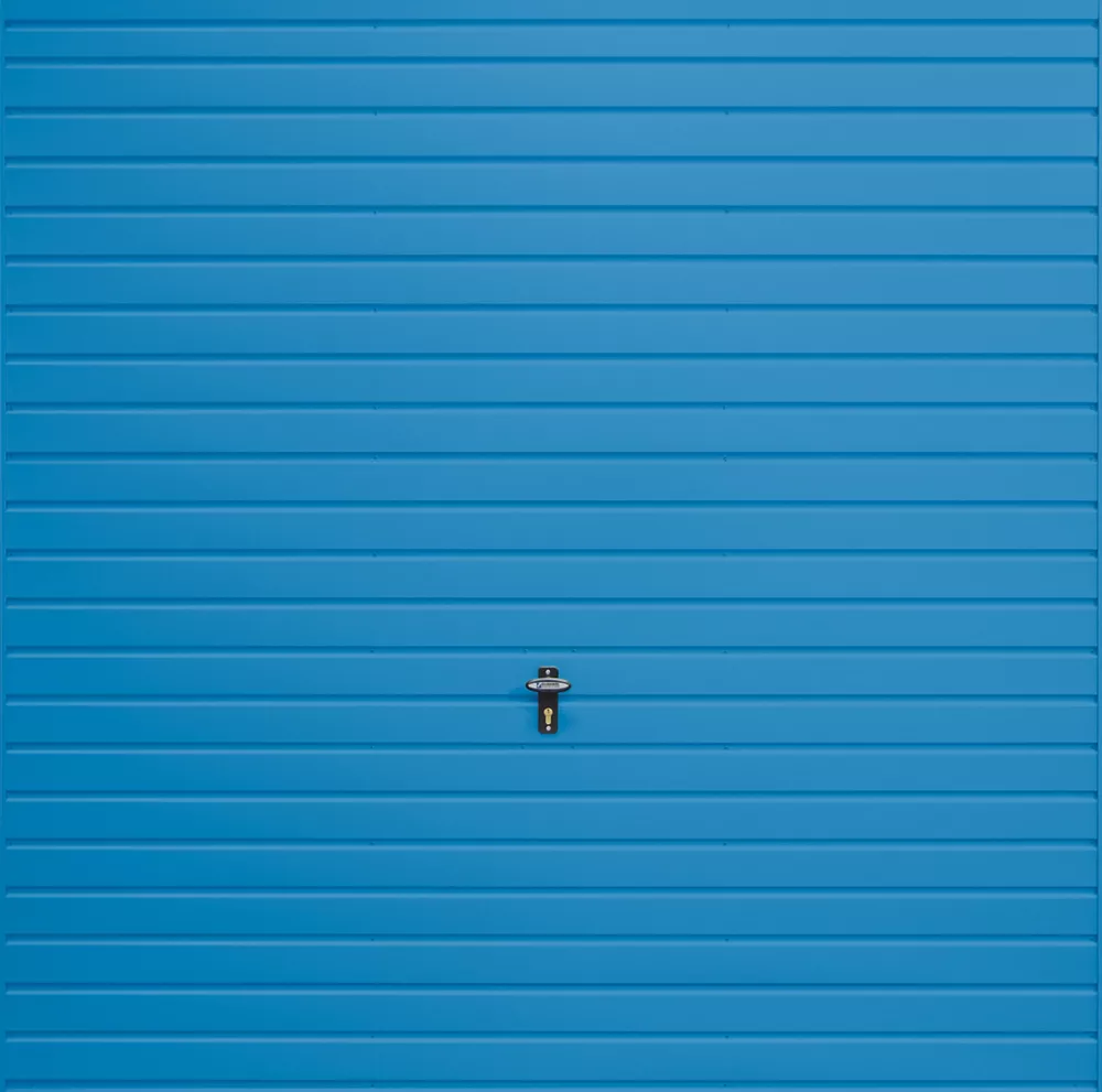 Gliderol Horizontal 7' X 7' Non-Insulated Frameless Steel Up & Over Garage Door Light Blue 3 Gliderol Horizontal 7' X 7' Non-Insulated Frameless Steel Up & Over Garage Door Light Blue